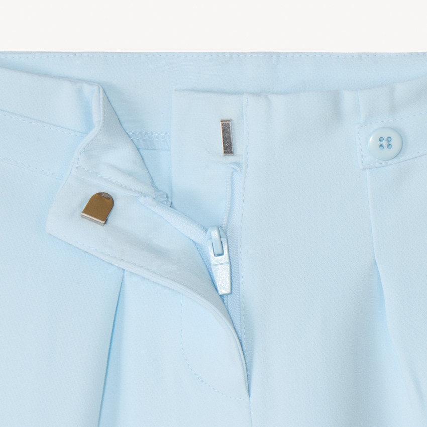 Pantalon large à pinces et fleur brodée pour fille 