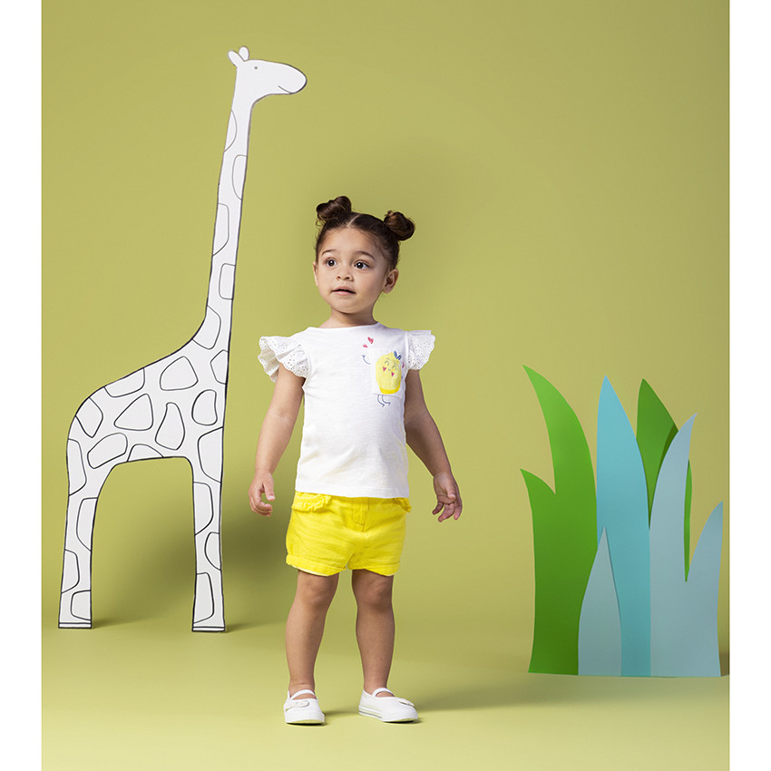 T-shirt à manches courtes volantées et poche imprimée 