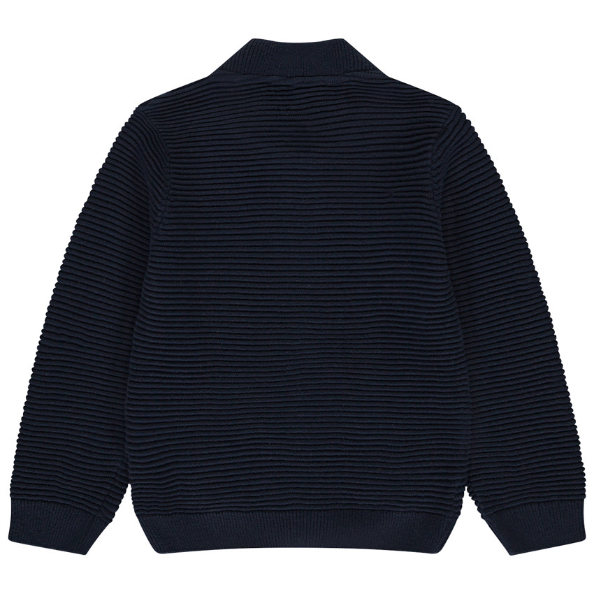 Vest in gebreide fantasie met colour block effect voor baby jongen 