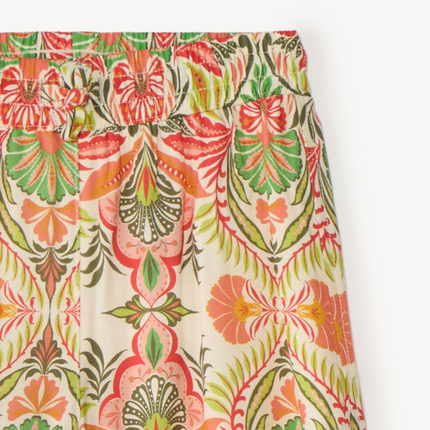 Zwarte en luchtige broek met fantasiedruk voor meisjes 