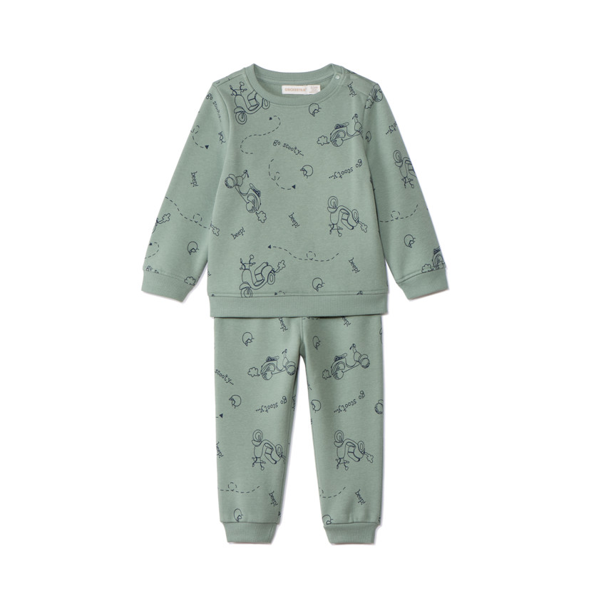 Set sweatshirt en jogging met Scoot-print voor babyjongen 