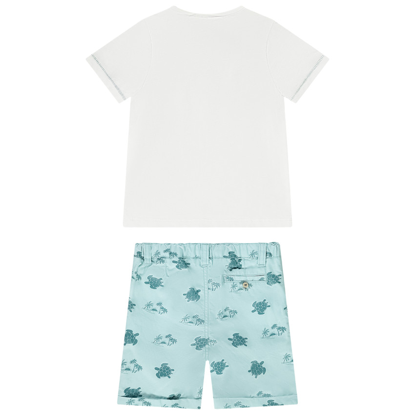 Set van 2 stukken in jersey print Hawaii voor baby jongen 