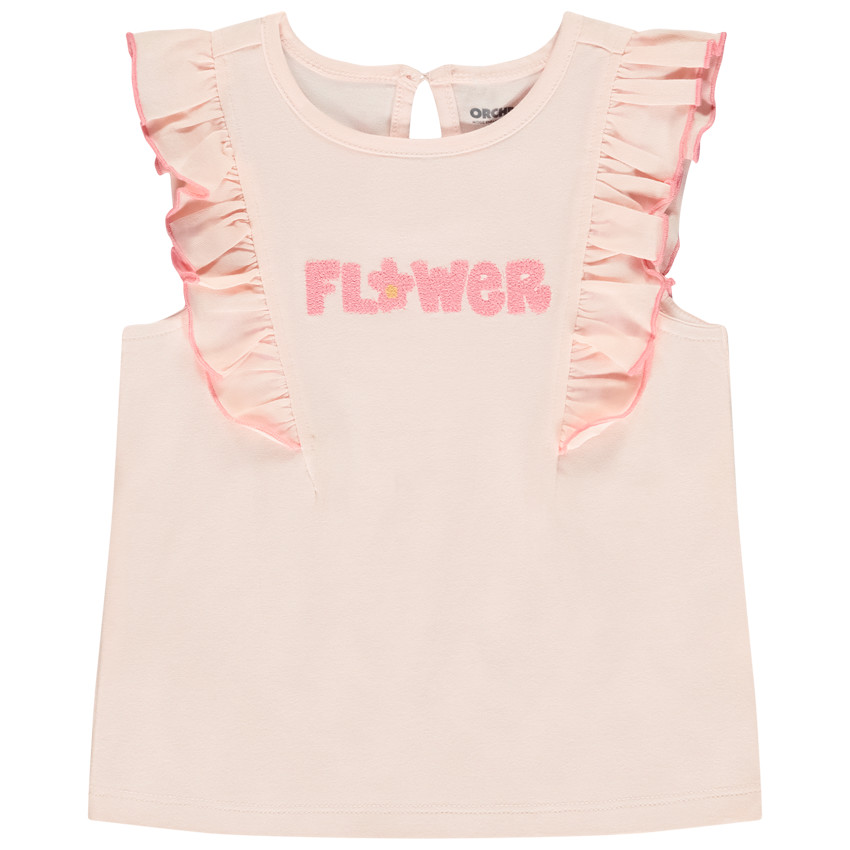 Débardeur volanté avec broderie pour bébé fille 