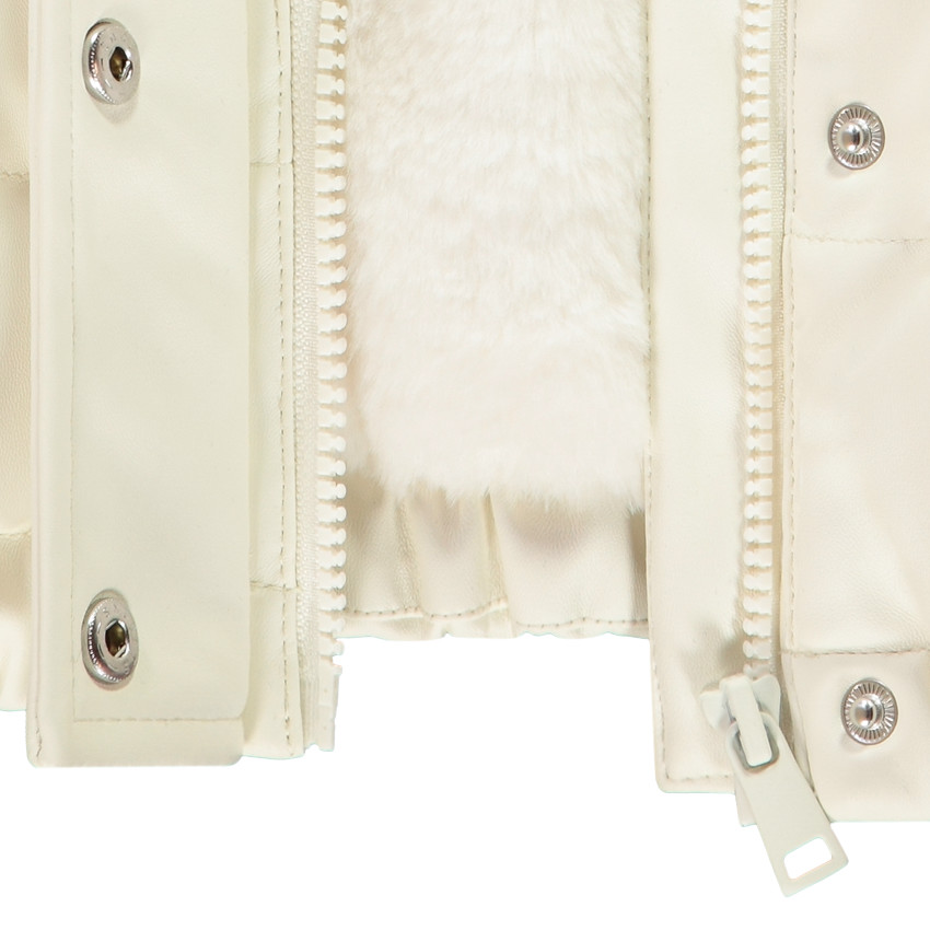 Mouwloze doudoune in kunstleer met sherpa voering voor meisjes 