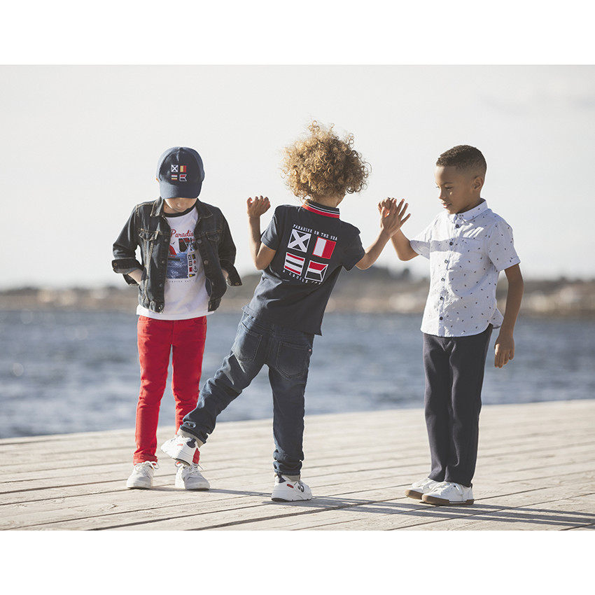 T-shirt manches courtes avec print brodé pour garçon 