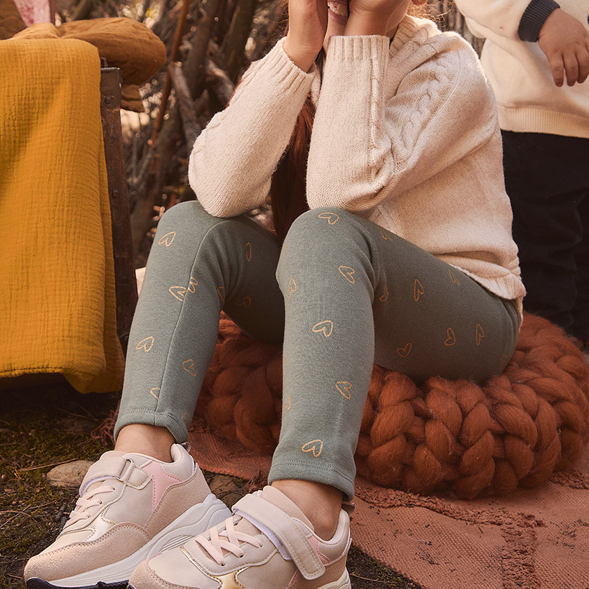 Legging contrecollé en sherpa imprimé fille 