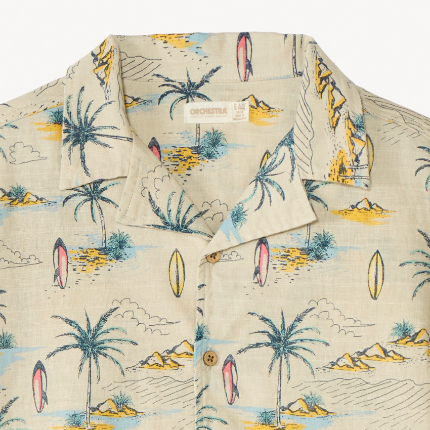 Korte mouw tropisch bedrukte shirt jongens 