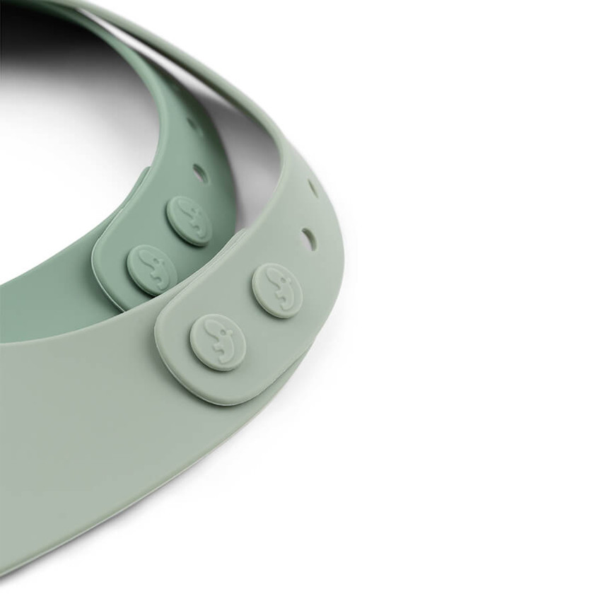 Lot de 2 bavoirs en silicone - Croco vert 