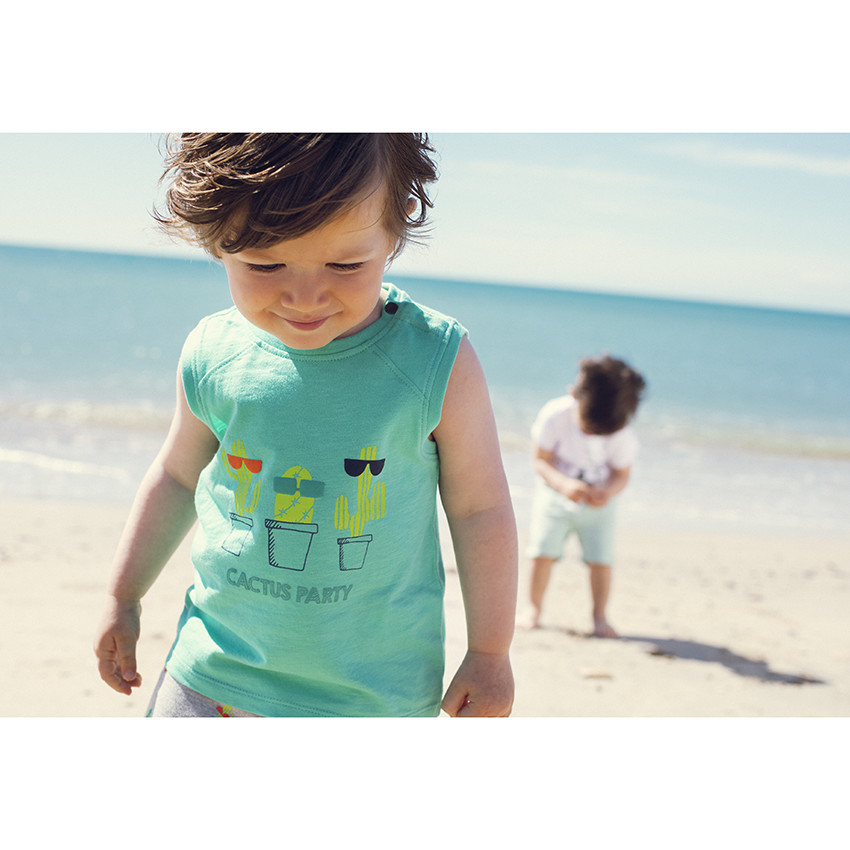 Ensemble avec débardeur et bermuda imprimé cactus pour bébé garçon 