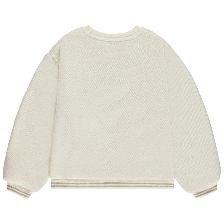 Sweat oversize en sherpa avec broderie dorée Love pour fille 