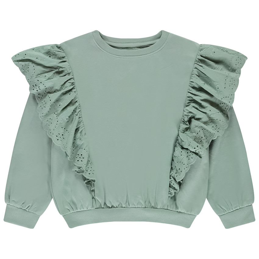 Sweatshirt met grote geborduurde volants voor meisjes 