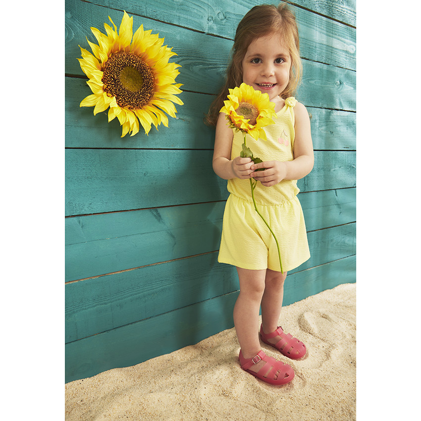 Combishort broderie cerises pour bébé fille 