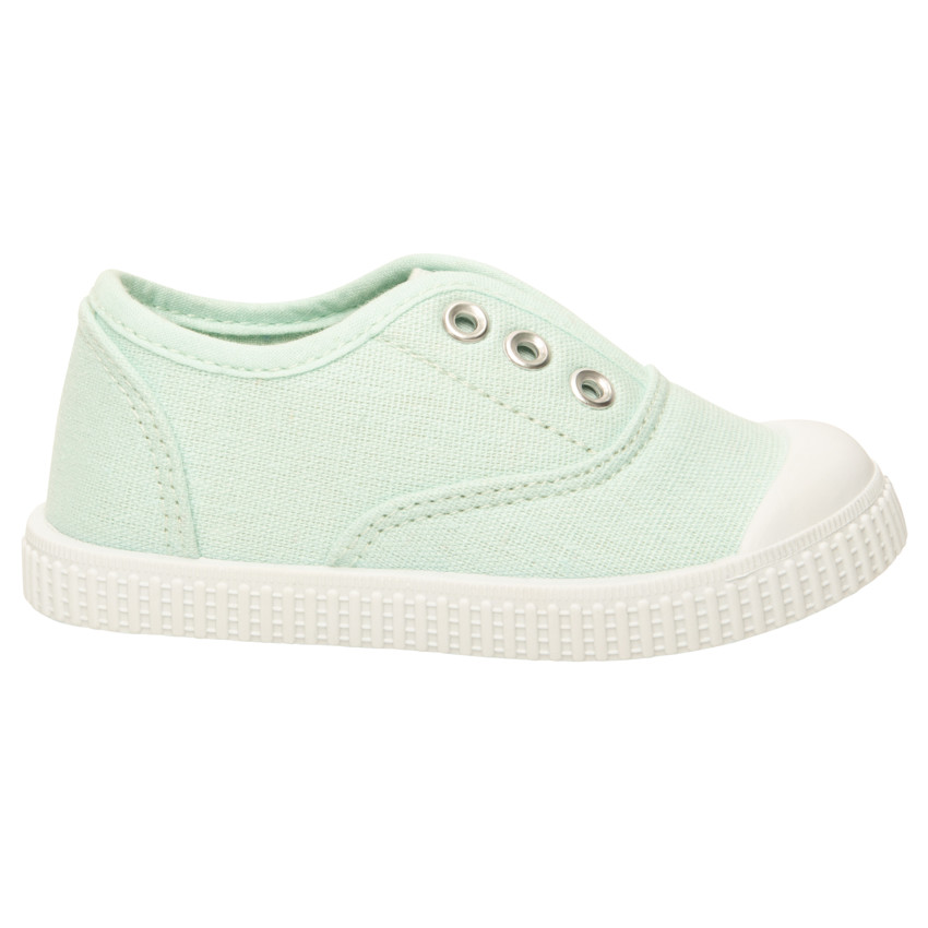 Baskets basses aqua en toile sans lacets 
