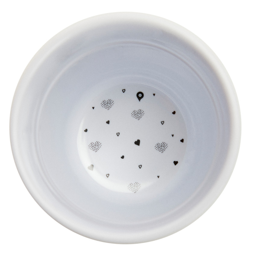 Gobelet en mélamine motif cœurs rose 