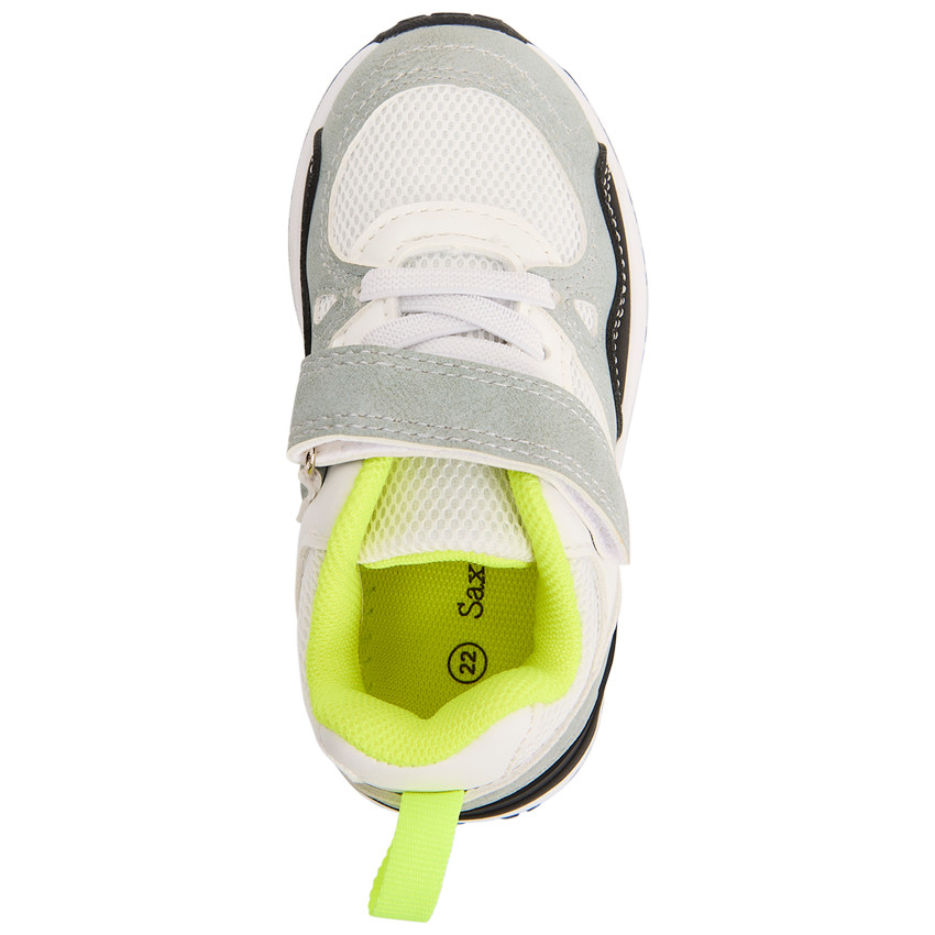 Lage sneakers met inzetstukken en mesh voor baby jongen 