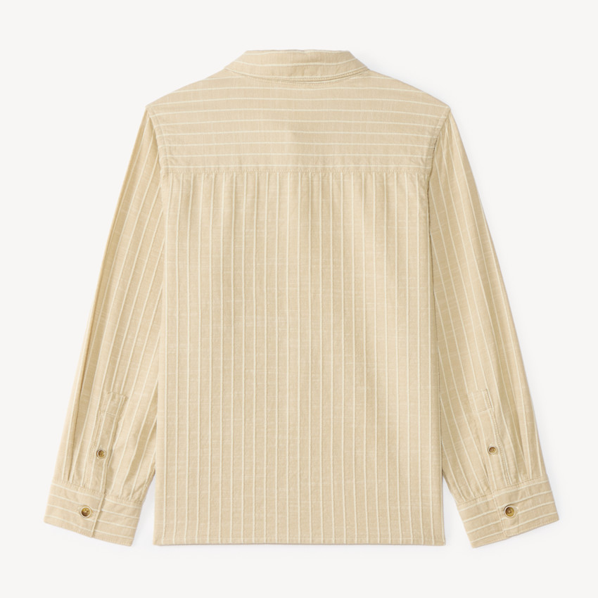 Langwijd shirt jongens met lange mouwen in gestreepte stof 