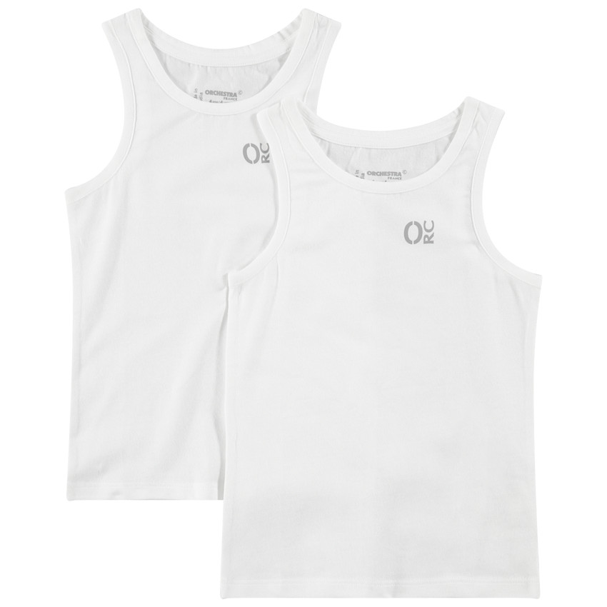 Lot de 2 maillots de corps forme débardeur avec logo printé 