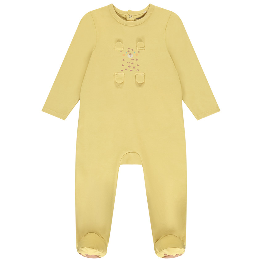 Pyjama beerprint met 3D-flappen voor jongen met verschillende openingen afhankelijk van de leeftijd 