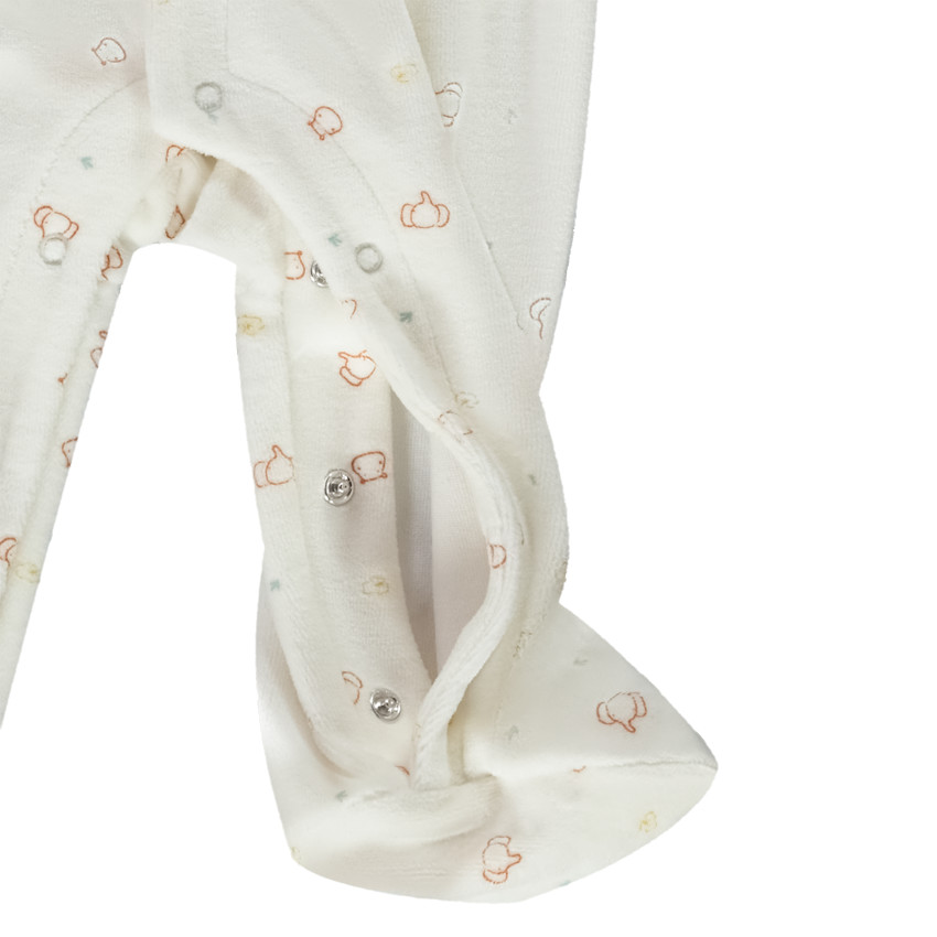 Dors-bien en velours imprimé éléphants pour bébé 