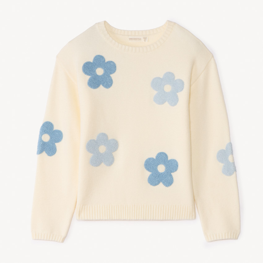 Bloesem trui met 3D bloemen voor meisjes 