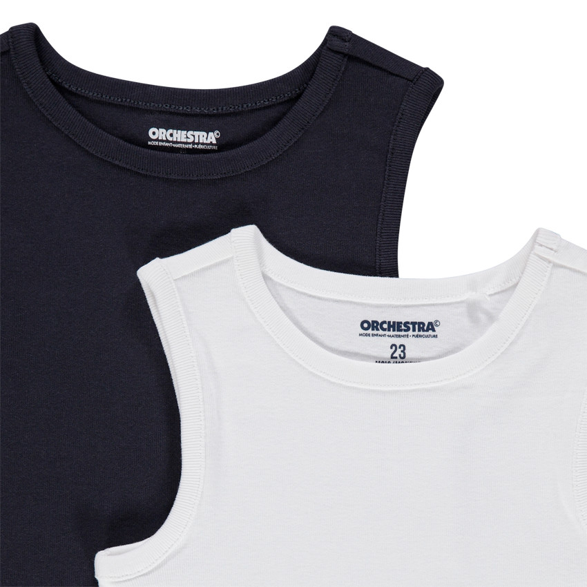 Lot de 2 débardeurs en coton unis pour bébé garçon 