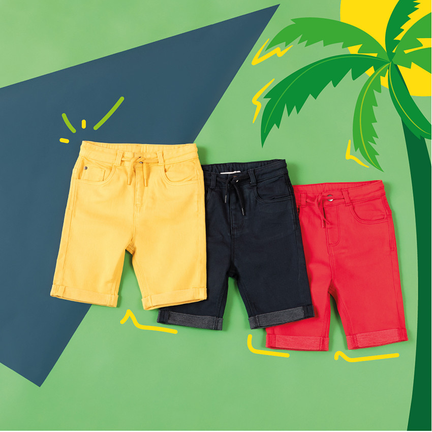 Bermuda van stof met koorden 