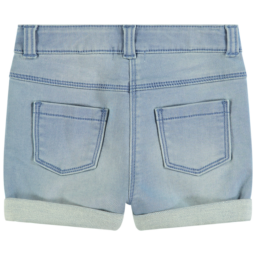 Jeansshort met hartvormige patch 