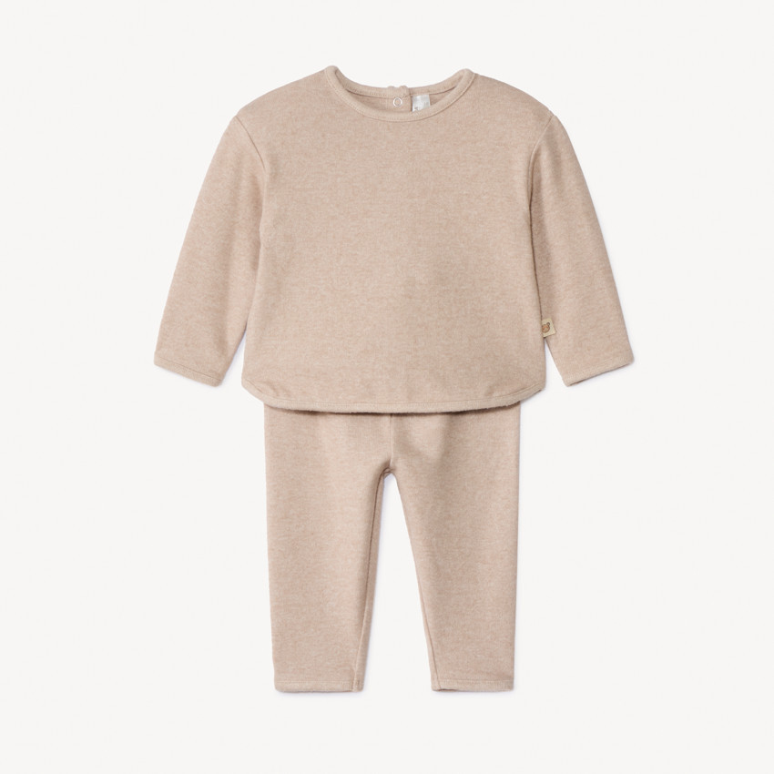 Set van 2 stukken in unicolor met een geprefabriceerde afwerking voor baby's 