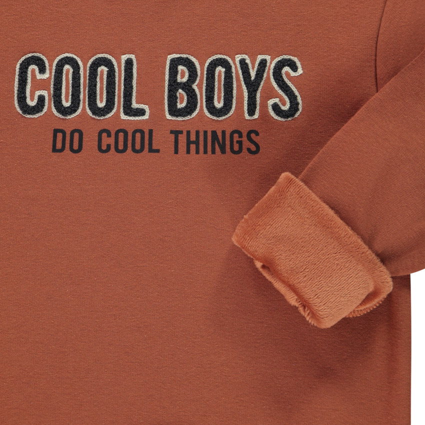 Sweatshirt in molleton en fluweel met borduursel voor jongens 