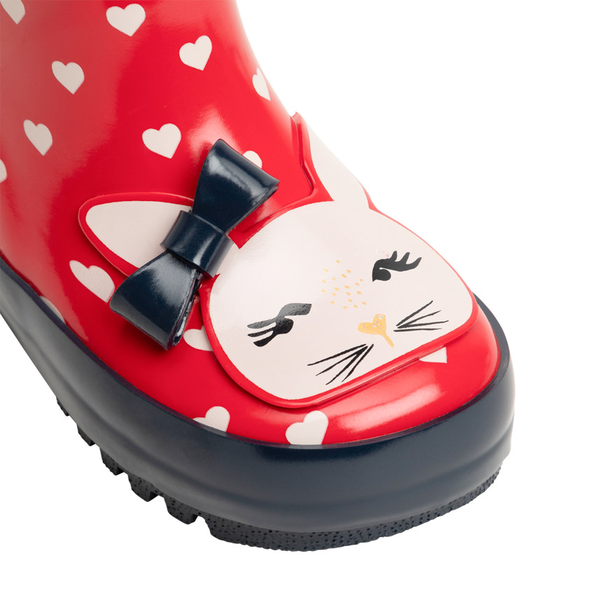 Bottes de pluie pour fille à coeurs imprimés et print lapin  