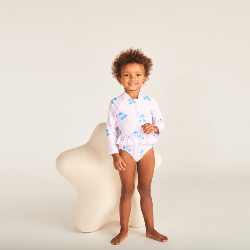 UV-beschermende lange mouwen badpak met Stitch Disney-print meisjes baby 