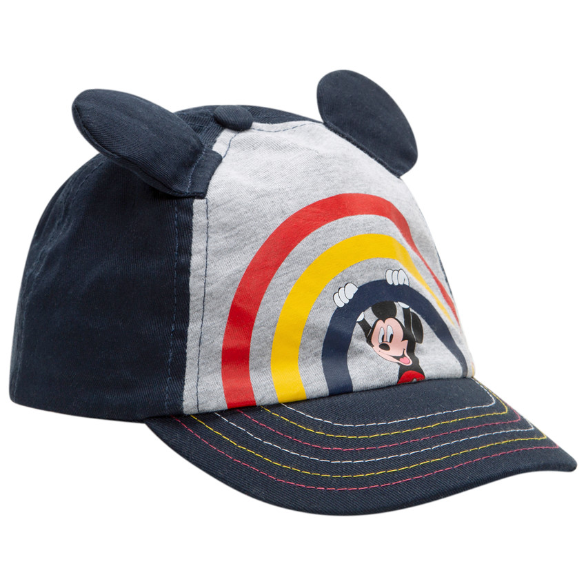 Pet van twill met oortjes en Disney Mickey-print 