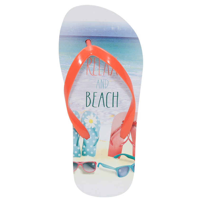 Tongs avec tongs et lunettes printées bride unie 