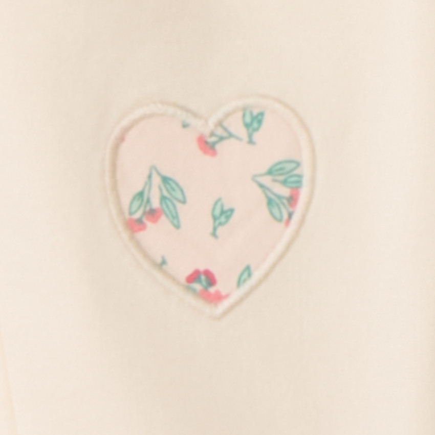 Ensemble 2 pièces unis à détails fleuris pour bébé fille 