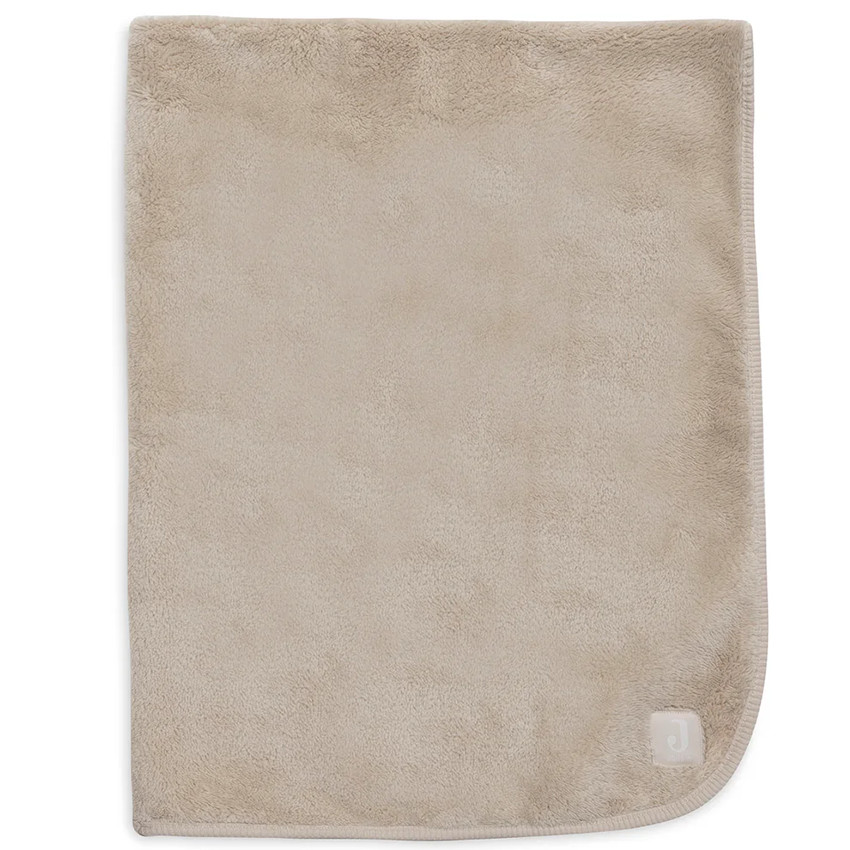 Deken wieg Basic Jersey/sherpa -  Sand - 75x100 cm 