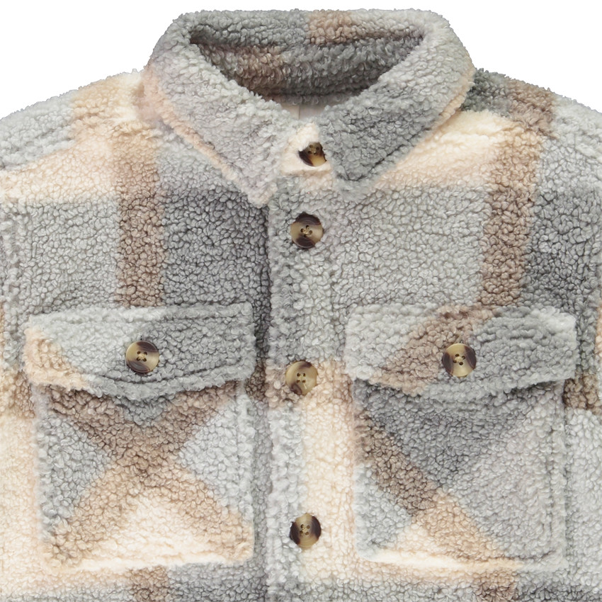 Jas met ruitjes in sherpa voor jongens 