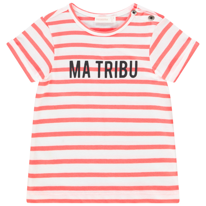 T-shirt mixte bébé à manches courtes marinière 