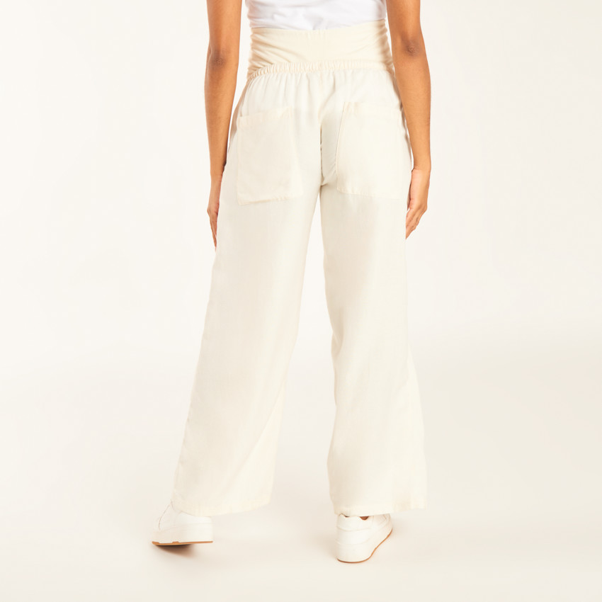 Zijde broek met hoge zwangerschapsband 