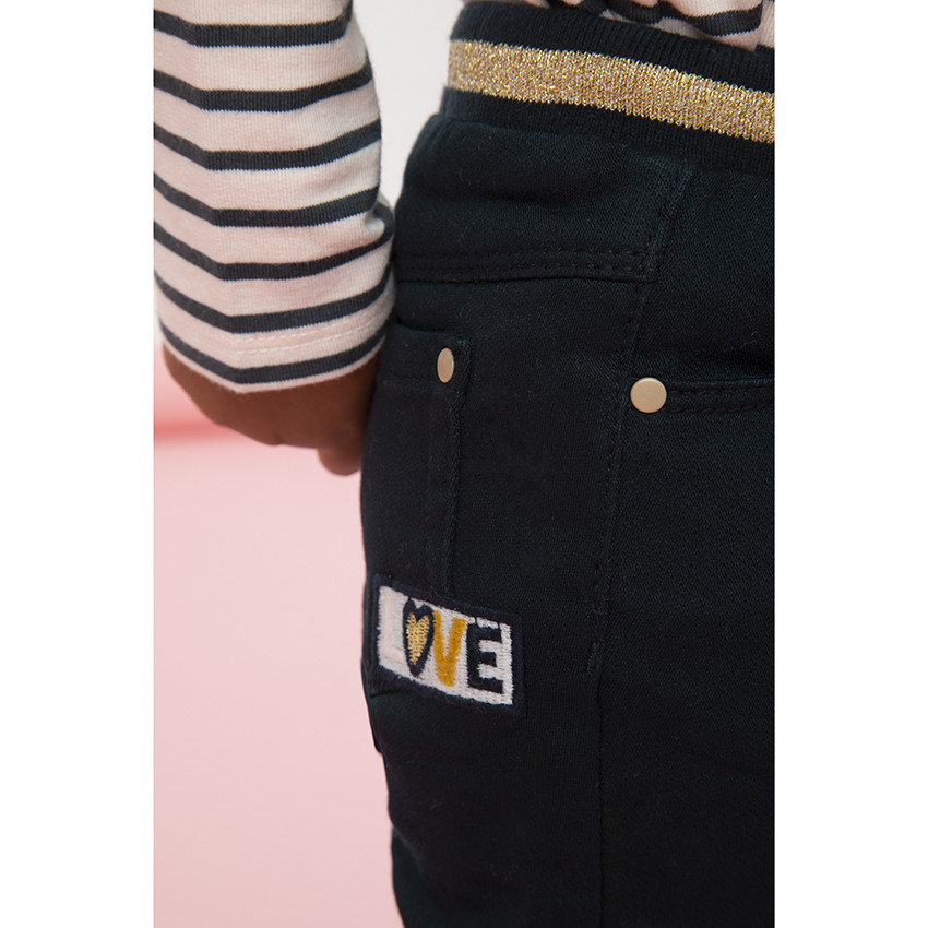 Pantalon en toile effet molleton pour bébé fille 