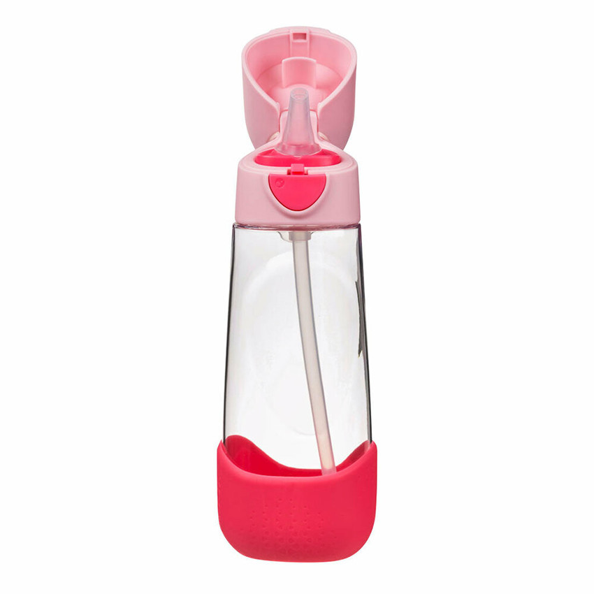 Gourde Tritan avec paille en silicone 600ml Rose 