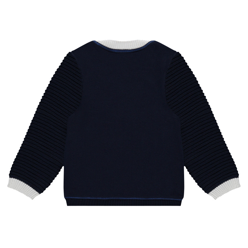 Trui van tricot matrozenmodel met patch met boot van tricot 