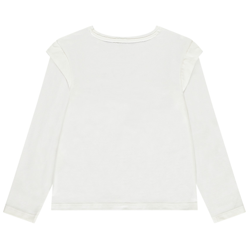 Langarm T-shirt met schoudervullingen en print voor meisjes 