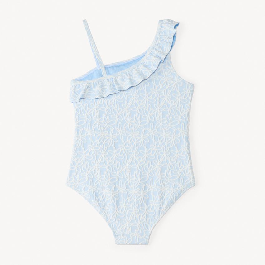 Asymmetrisch badpak met geborduurde bloemen meisjes 