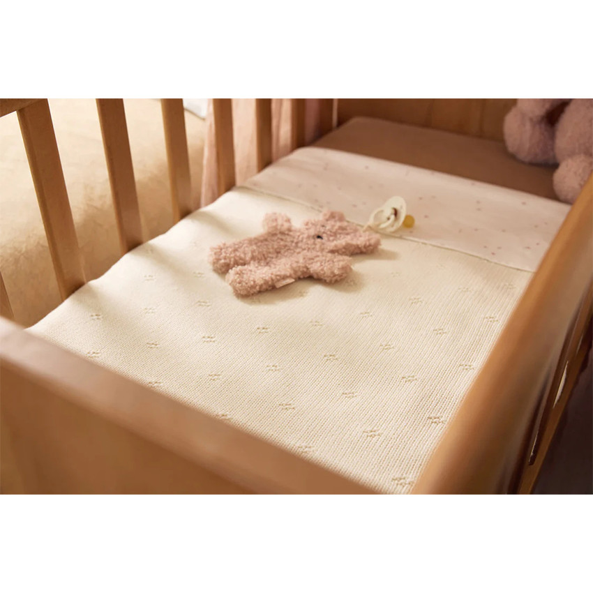 Deken wieg 75x100cm Cosy Knit Ivory 