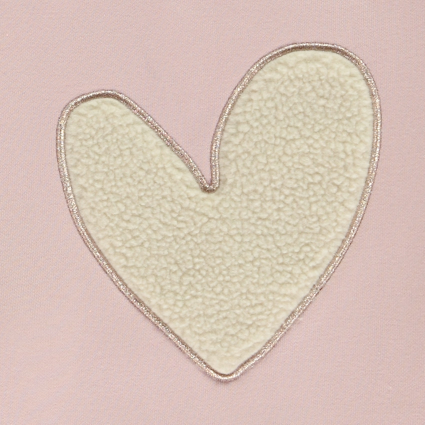 Sweatshirt met hart patch in sherpa effect voor meisjes 