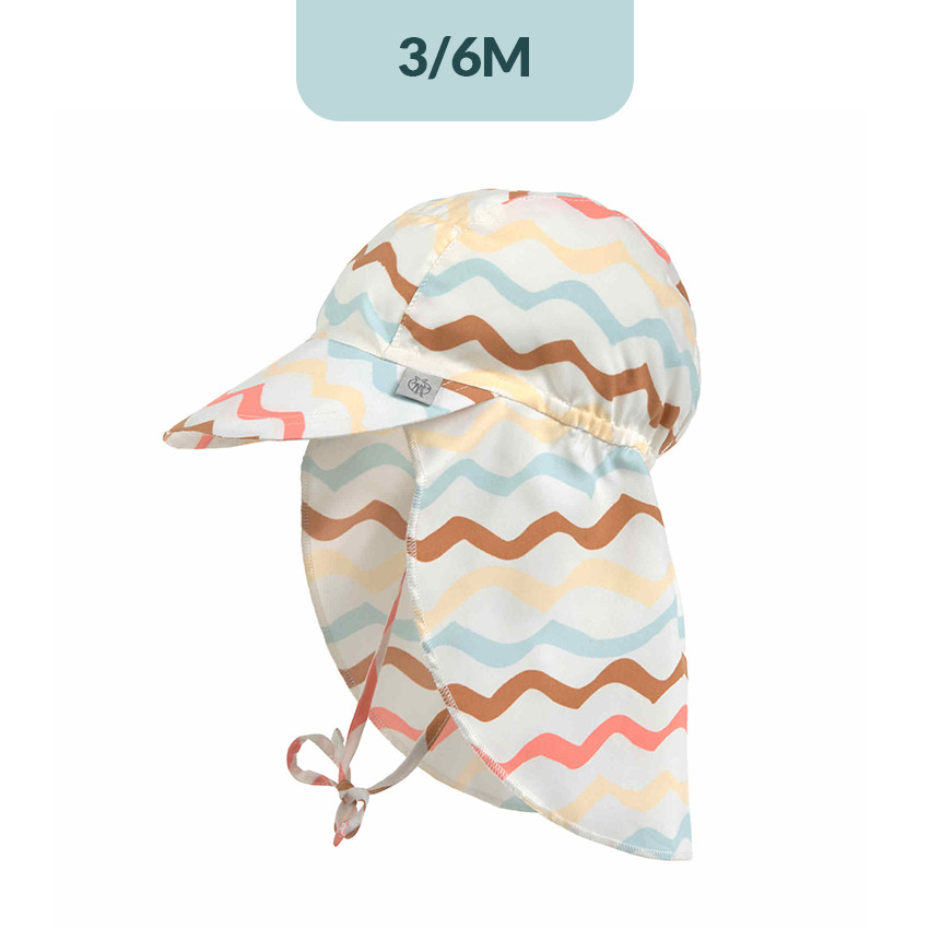Casquette de soleil anti-UV 43-45 (3 à 6 mois) Waves Sea Salt 