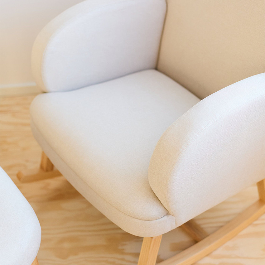 Fauteuil à bascule adulte Lin Beige  