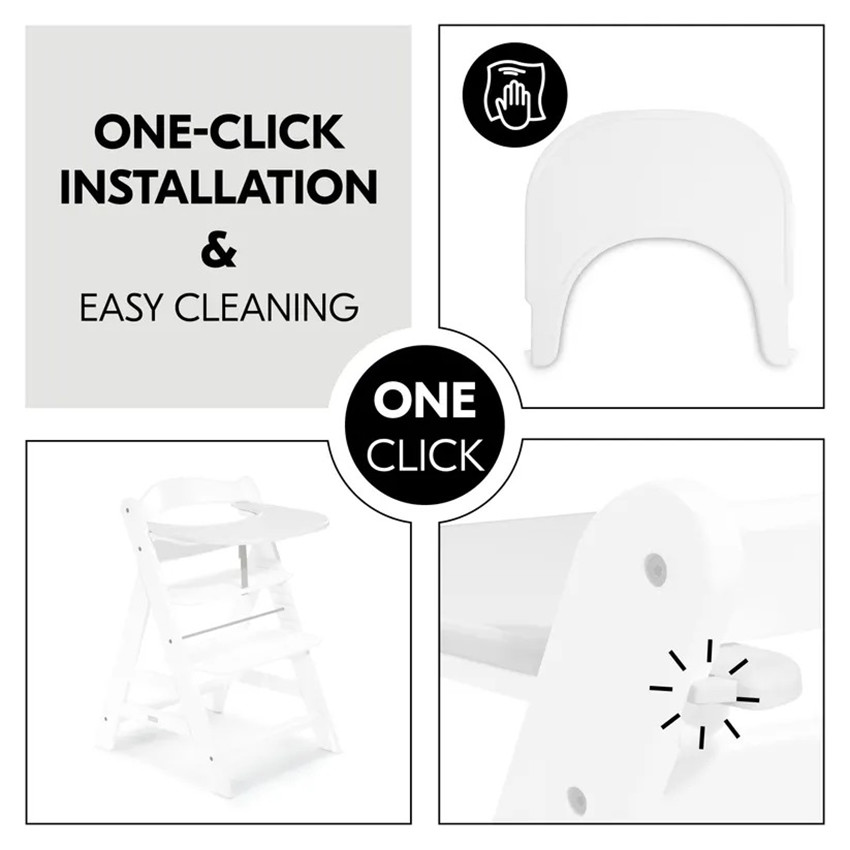 Tablette chaise haute Alpha Click Tray Blanc 