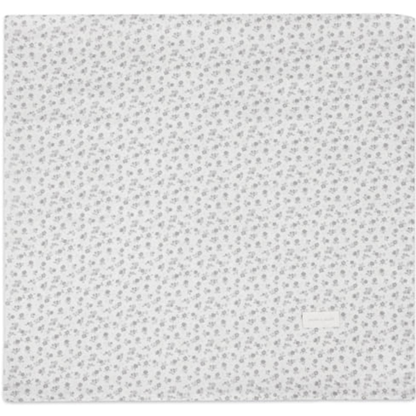 Ensemble de draps coton- mousseline nacelle & berceau Little Bloom Fleurs Gris 2pcs 