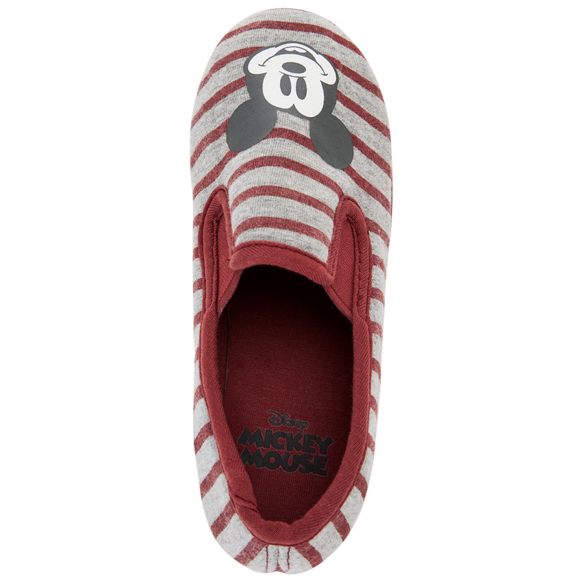Pantoffels grijs met strepen en Mickey Disney print voor jongens 